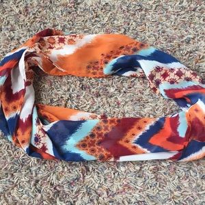 Never worn printed infinity scarf